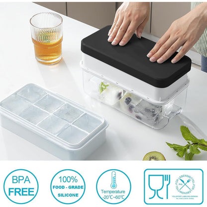 Eiswürfelform für große Einwürfel mit Deckel 16 Stück 5cm