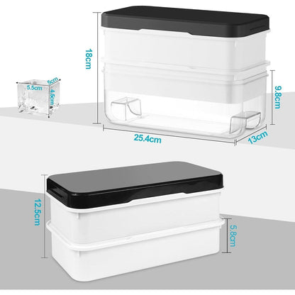 Eiswürfelform für große Einwürfel mit Deckel 16 Stück 5cm