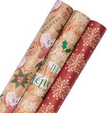 Weihnachts-Geschenkpapierrolle Kraftpapier Schneemann Schneeflocke 3