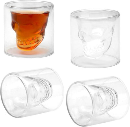 Totenkopf Shot Gläser Set 4 Stück 75ML - Skull Shotgläser Gläser