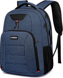 Rucksack Herren Schulrucksack Laptop 15,6 Zoll USB Blau