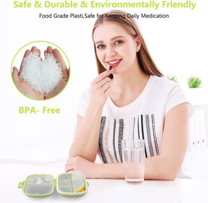 Pillendose 7 Tage, Tablettenbox 8 Fächer BPA Frei