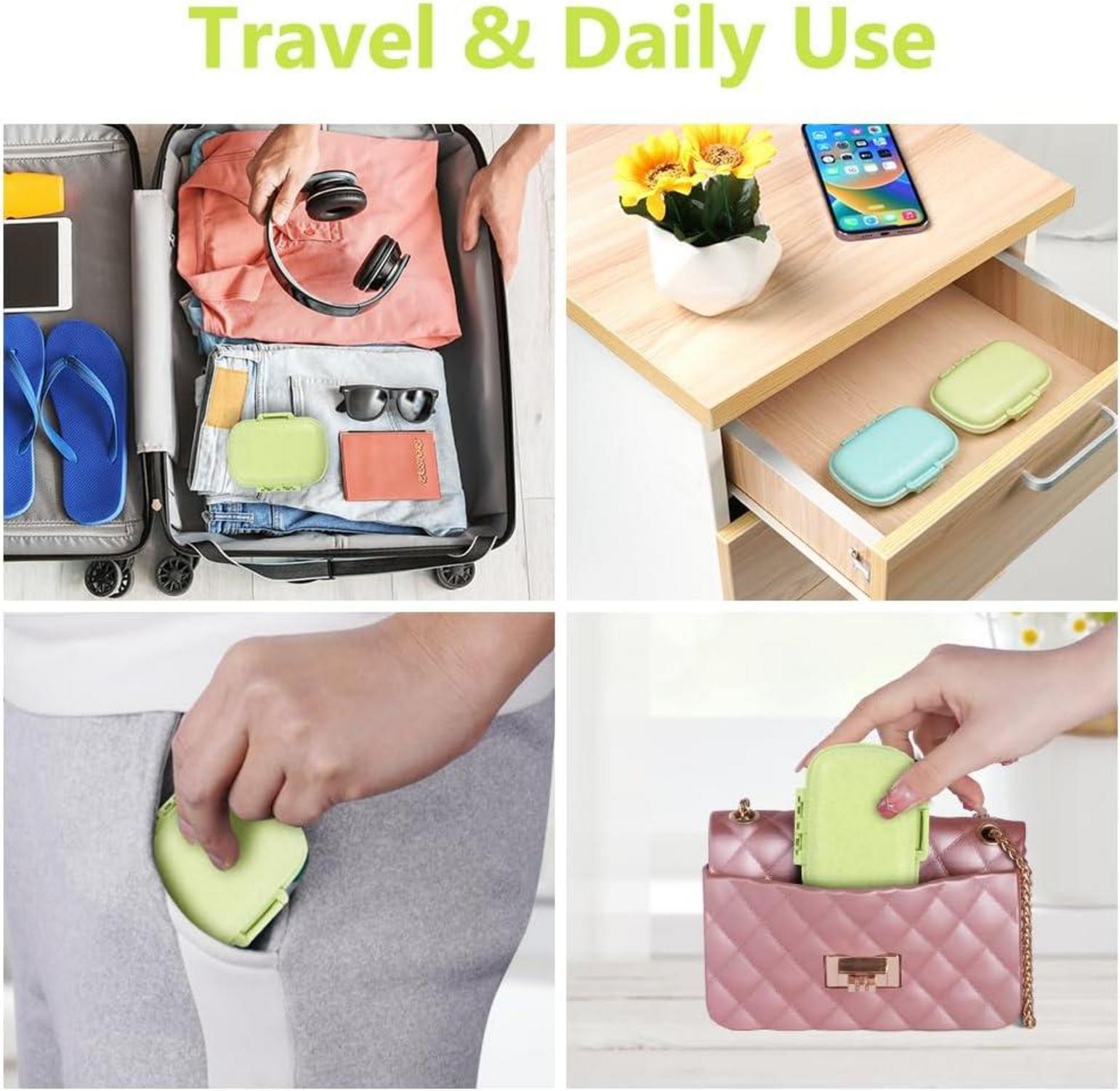 Tablettenbox 7 Tage, Pillendose 8 Fächer BPA Frei für