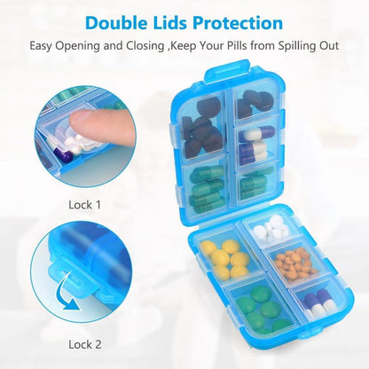 ACWOO Tablettenbox 7 Tage mit 10 Fächern BPA Frei Blau