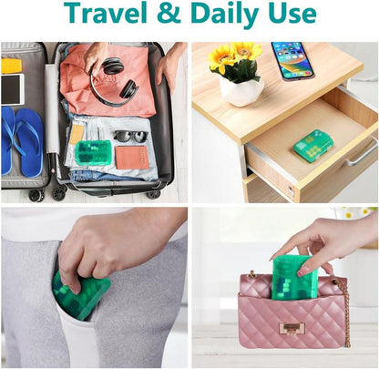 Tablettenbox 7 Tage Pillendose 10 Fächer BPA frei Medikamentenbox Grün