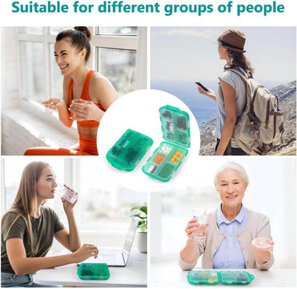 Tablettenbox 7 Tage Pillendose 10 Fächer grün Medikamente Vitamine