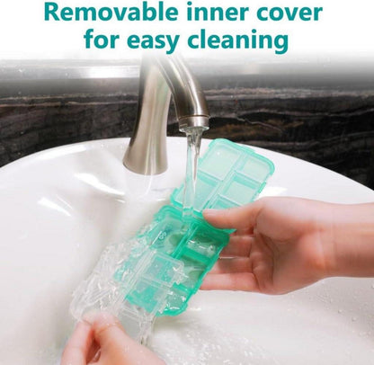 ACWOO Tablettenbox 7 Tage Pillendose 10 Fächer BPA Frei Design Grün