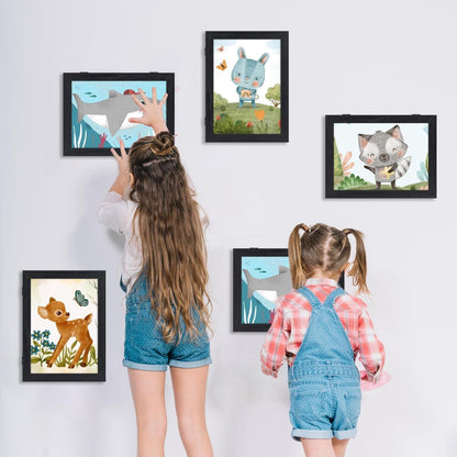 Giftgarden Schwarzer A4 Kinderbilderrahmen 150 Kunstwerke