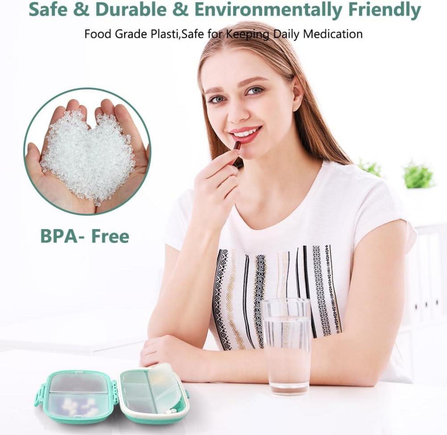 Pillendose 7 Tage Tablettenbox Reisegröße Pillen-Organizer Blau