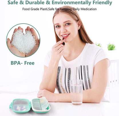 Pillendose 7 Tage Tablettenbox Reisegröße Pillen-Organizer Blau