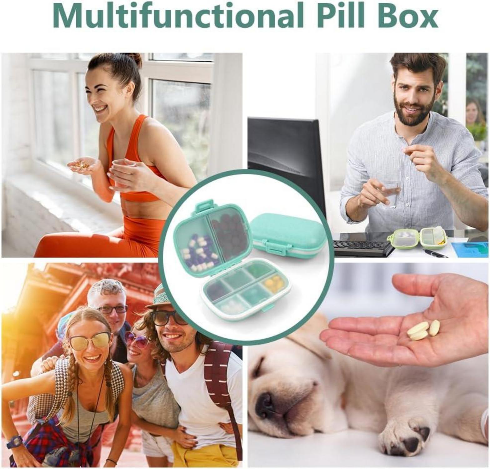 Pillendose 7 Tage Tablettenbox Reisegröße Pillen-Organizer Blau