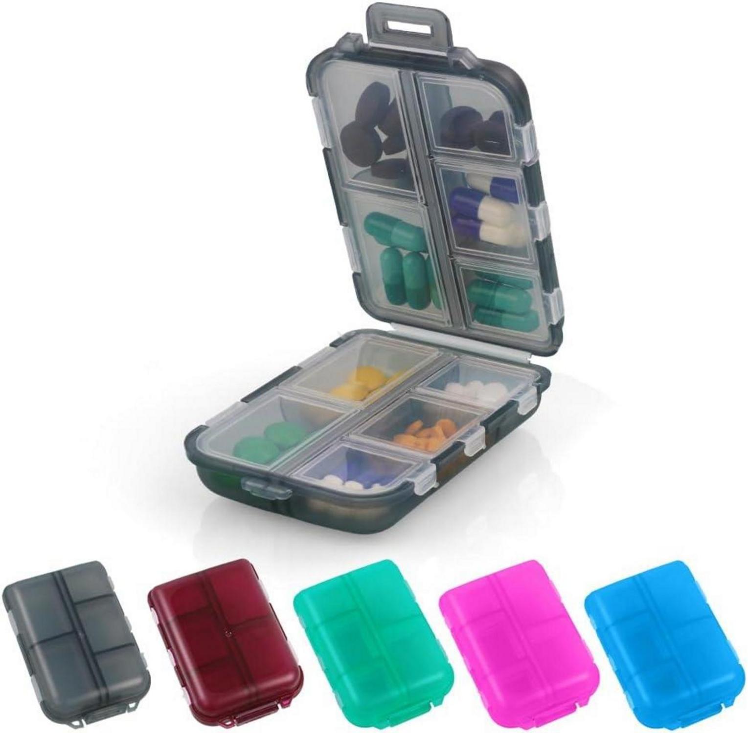 Tragbare Pillenbox 7 Tage Tablettenbox 10 Fächer