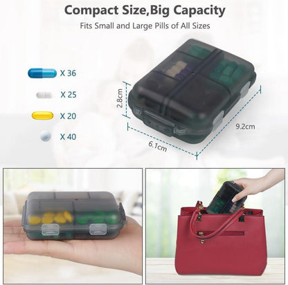 ACWOO Pillendose 7 Tage Tablettenbox 10 Fächer Grau