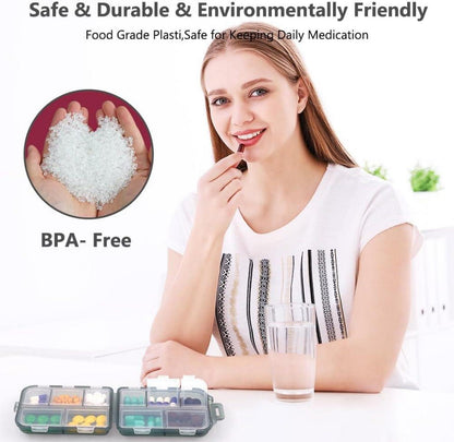 Pillendose Klein 7 Tage Tablettenbox Medikamentenbox 10 Fächer Organizer