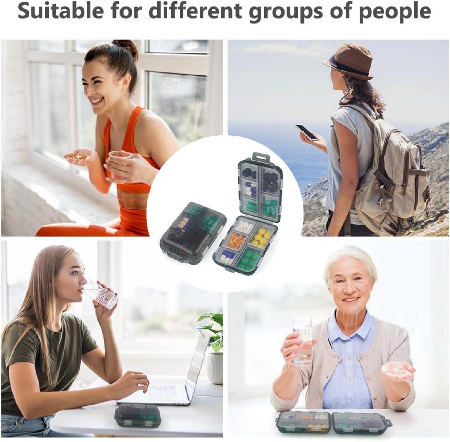 Pillendose Klein 7 Tage Tablettenbox Medikamentenbox 10 Fächer Organizer