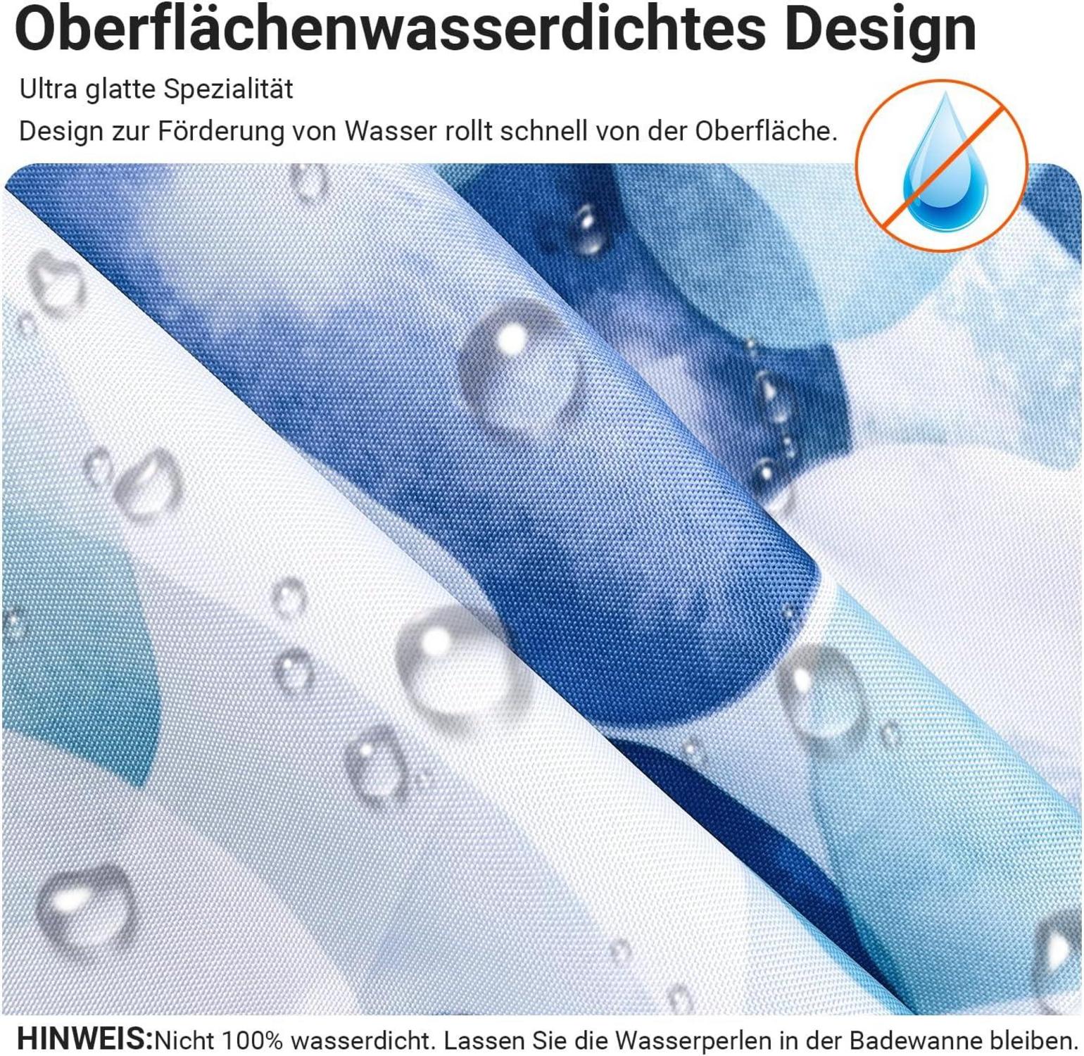 Duschvorhang Blaue Blüten 200x200cm wasserabweisend