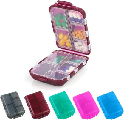 Pillendose 7 Tage Tablettenbox 10 Fächer Medikamentenbox BPA Frei