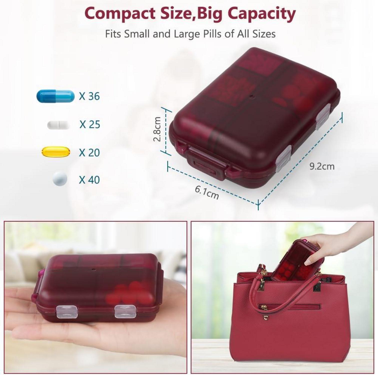 Tablettenbox 7 Tage Medikamentenbox BPA Frei mit 10 Fächern