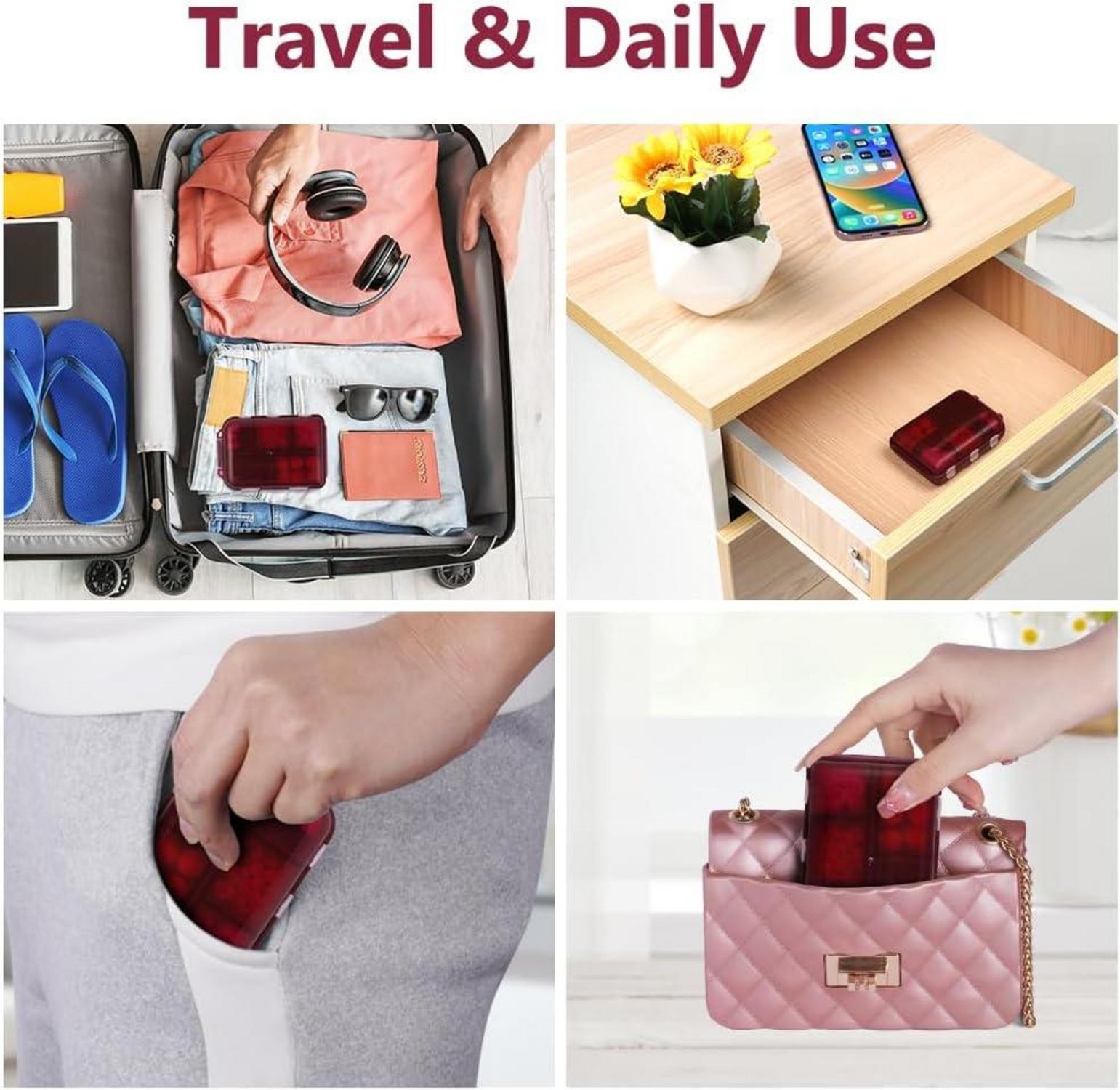 Tablettenbox 7 Tage Pillendose 10 Fächer BPA Frei für Medikamente