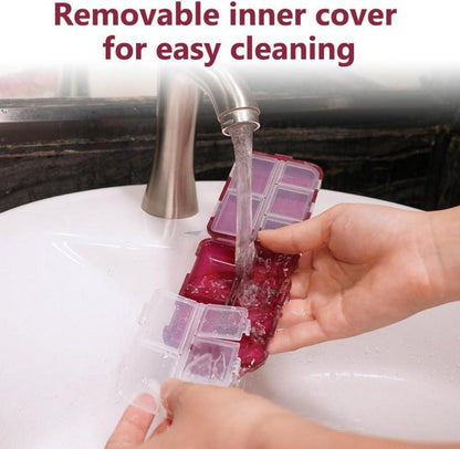 ACWOO Tablettenbox 7 Tage Medikamentenbox Pillendose 10 Fächer BPA Frei Rot