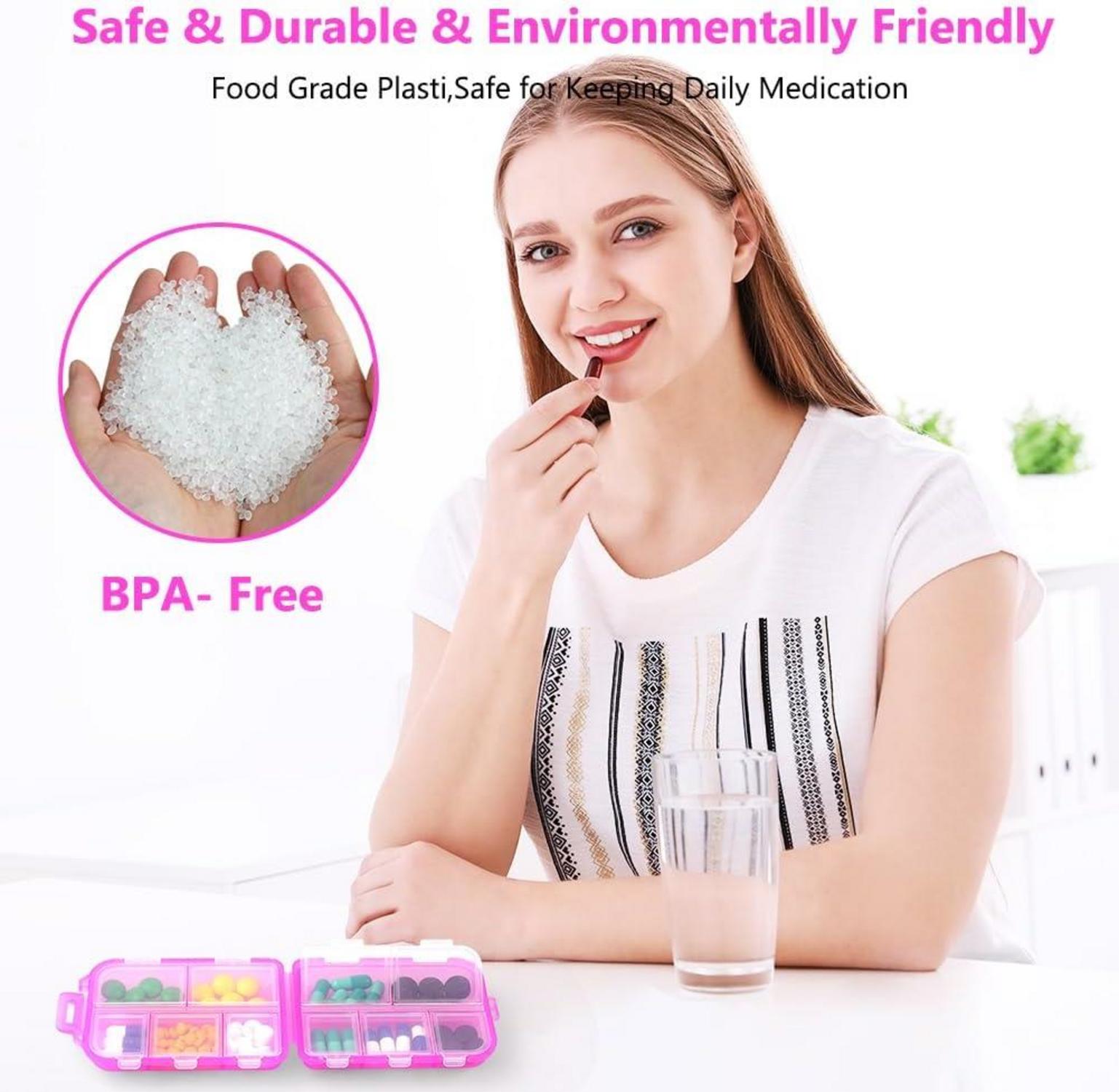 Tablettenbox 7 Tage Pillendose 10 Fächer Medikamentenbox BPA-frei