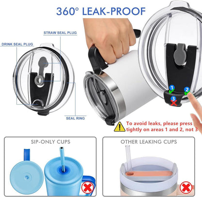 EQARD Thermobecher 850ml Edelstahl Isolierbecher Strohhalm BPA-frei