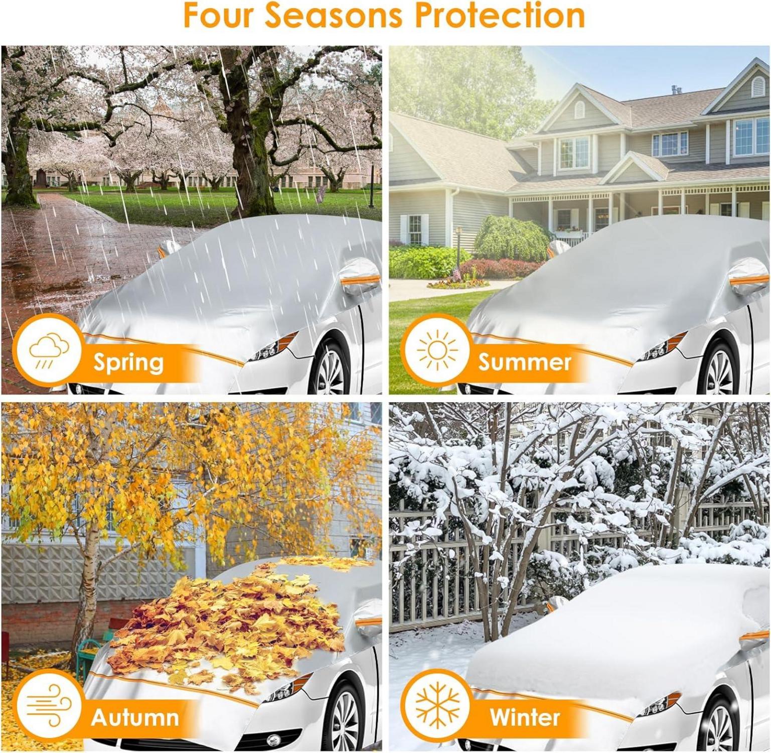Halbgarage Auto SUV Wasserdicht Winter Schutz Haken Silber 2.35x5.35M