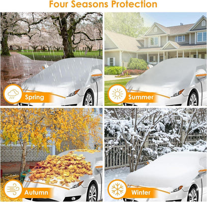 Halbgarage Auto SUV Wasserdicht Winter Schutz Haken Silber 2.35x5.35M