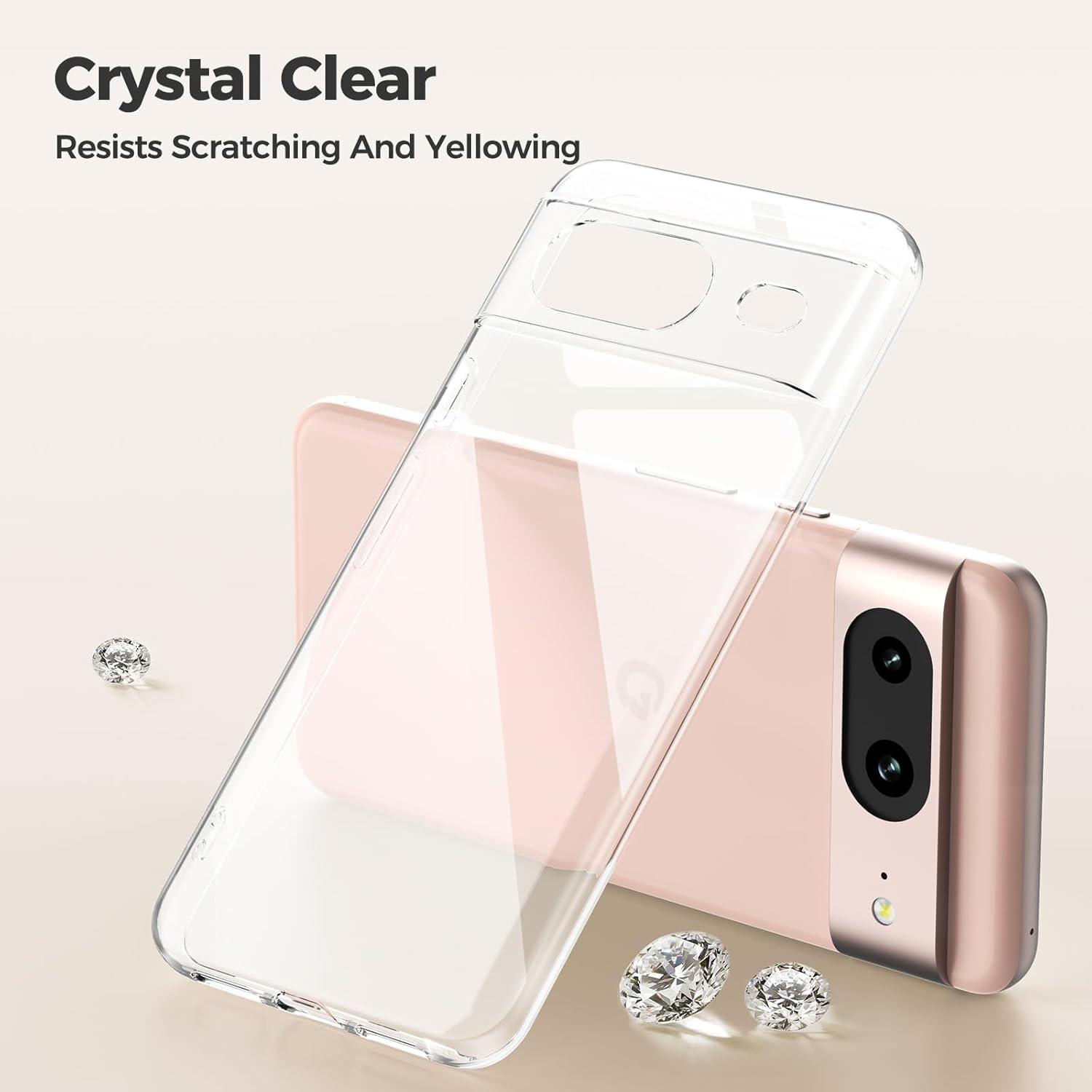 Transparente Google Pixel 8 Hülle - Anti-Gelb [Ultra Slim] TPU