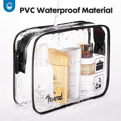 Kulturbeutel Transparent mit Reiseflaschen Set 5-teilig TSA-geprüft