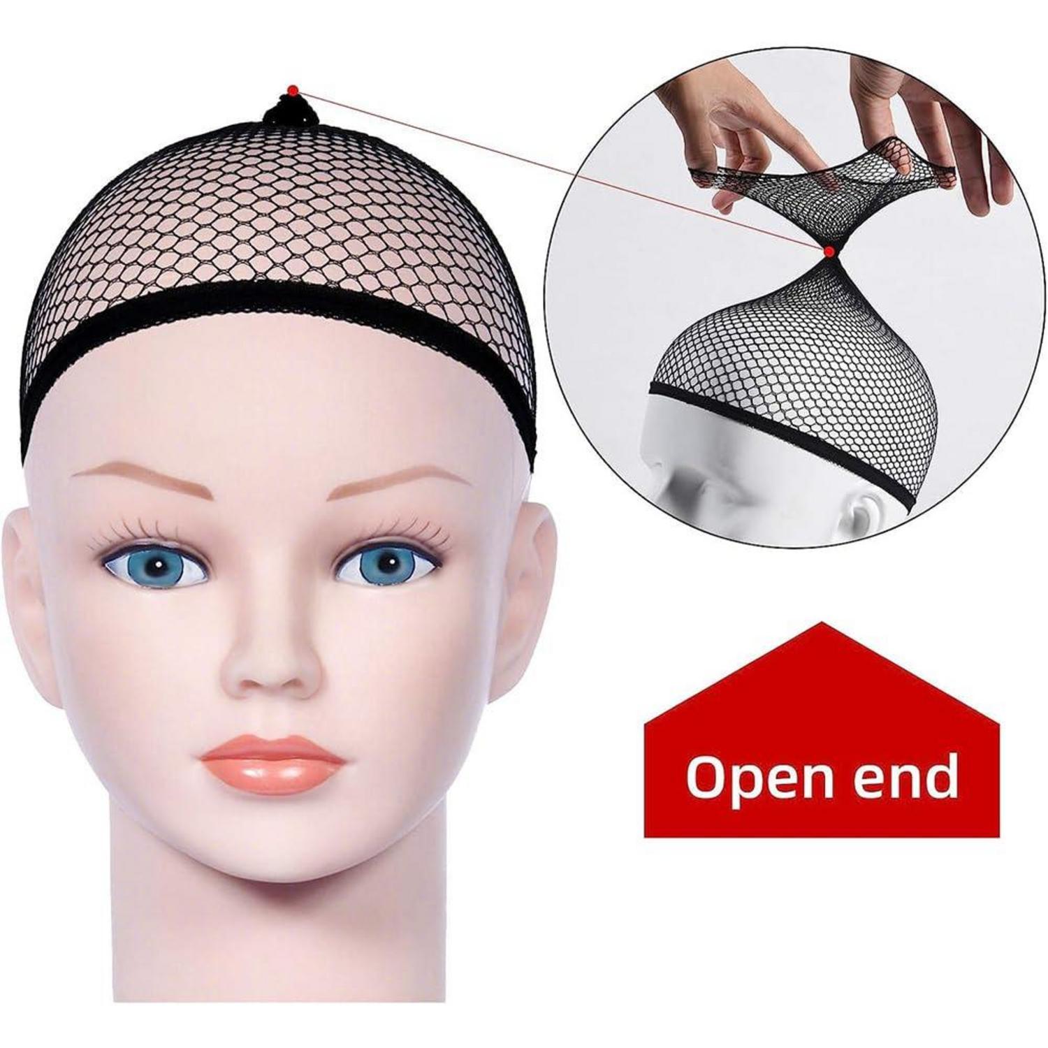 Perücke Kappen Set Nylon Haarnetz Perückenkappe Mesh Nackt Schwarz Beige