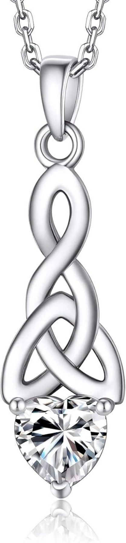 Keltische Knoten Halskette 1,2 Karat Moissanite Silber 925