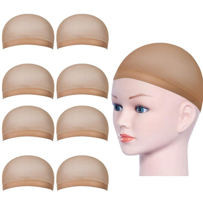 Perückenkappen Set 8 Stück Haarnetz Nylon Beige Wig Cap