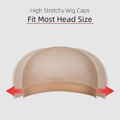 Perückenkappen Set Nylon Beige 8 Stück Elastisch