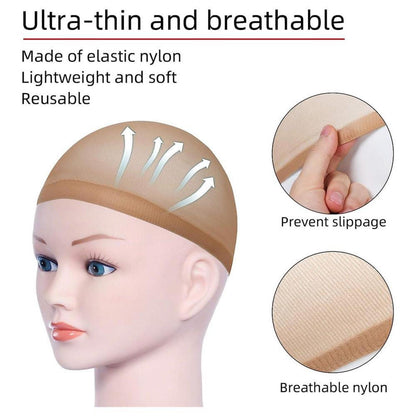 Perückenkappen Set 8 Stück Haarnetz Nylon Beige Wig Cap