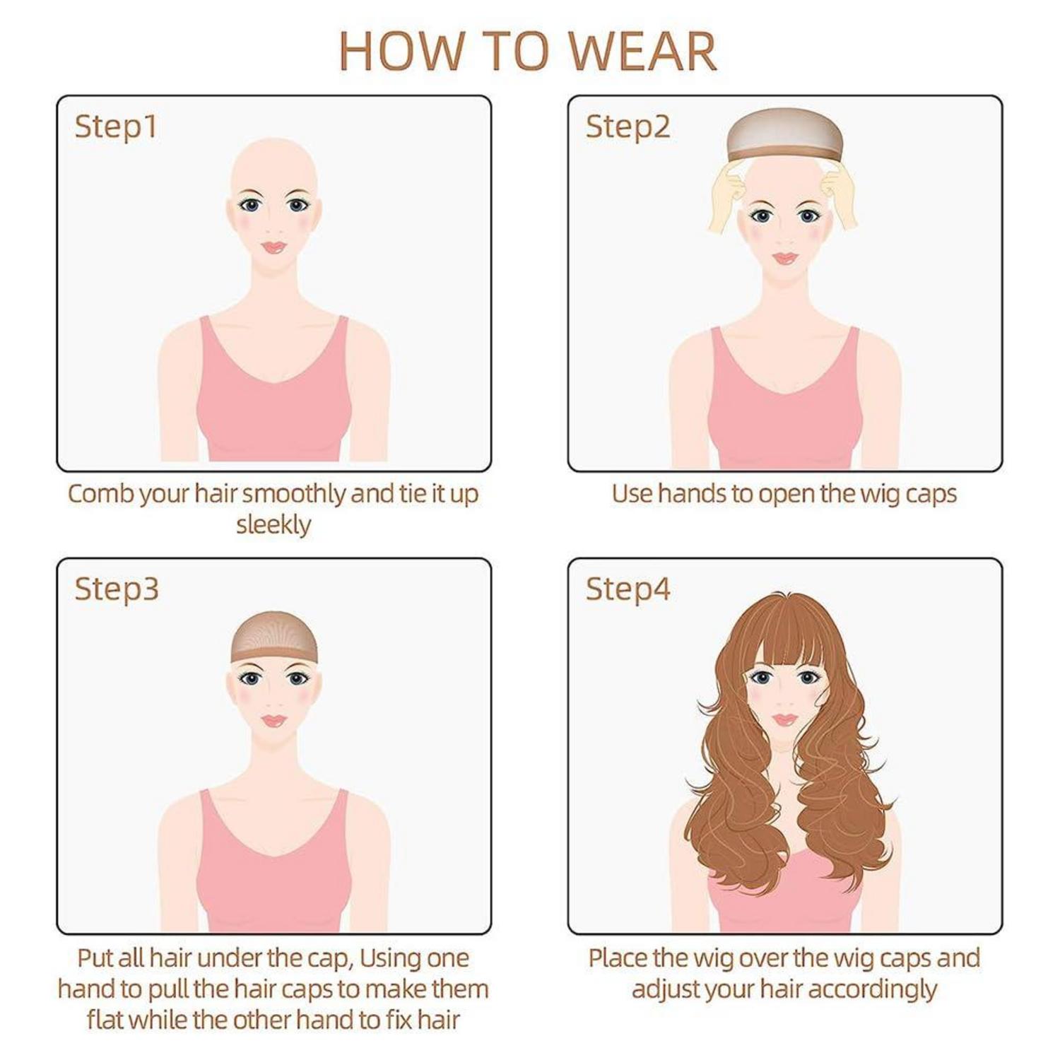 Wig Cap 8 Stück Nylon Perücke Kappen atmungsaktiv nackt beige