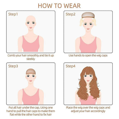 Wig Cap 8 Stück Nylon Perücke Kappen atmungsaktiv nackt beige