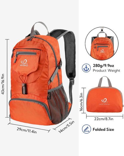 Ultraleichter 20L Faltbarer Wanderrucksack Orange für