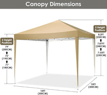 COBIZI Pavillon 3x3m Wasserdicht Stabil Faltpavillon Pop up
