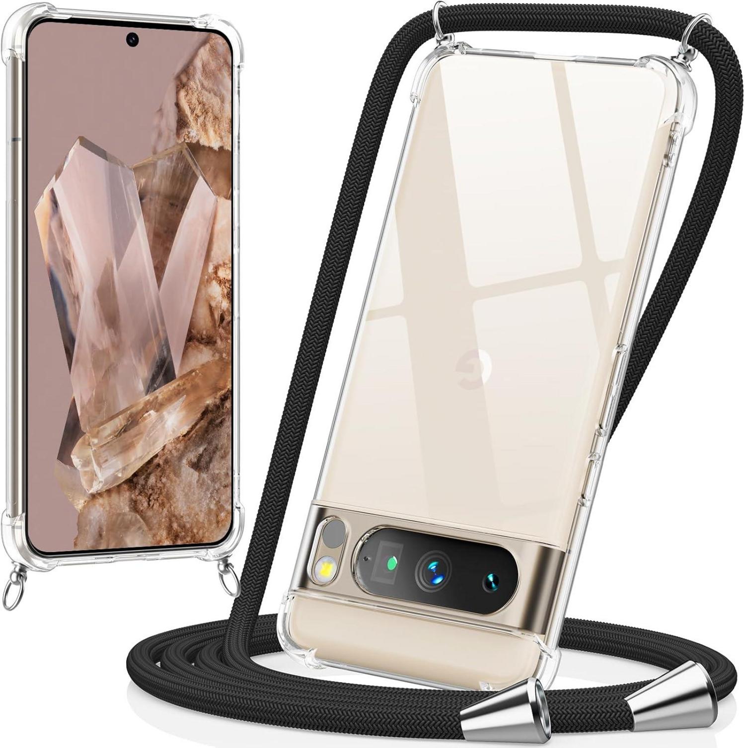 Handykette für Google Pixel 8 Pro Transparent Schwarz