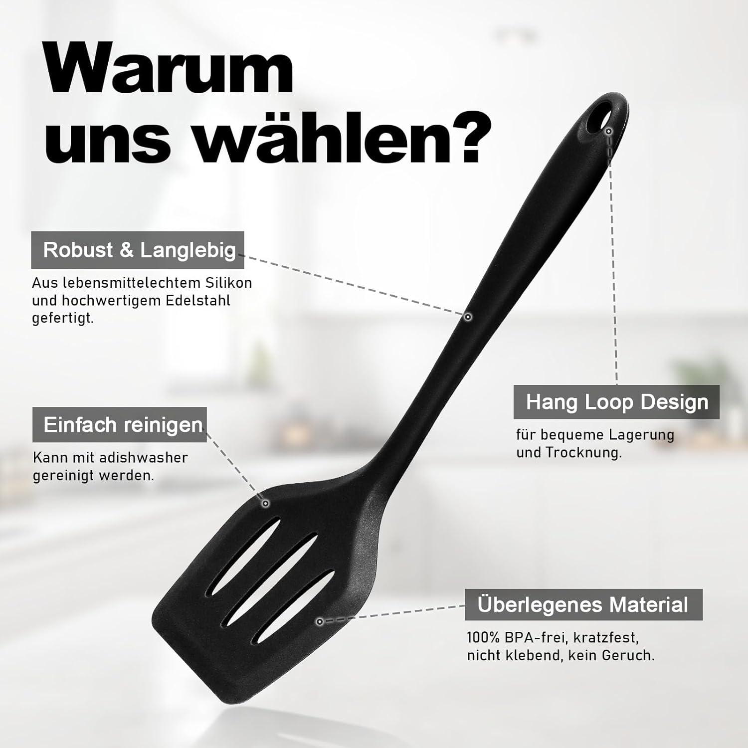 22-teiliges Silikon Kochutensilien Set mit Utensilienhalter
