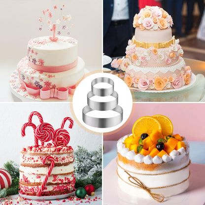 3er Set Tortenring Edelstahl Backrahmen 10 15 20 cm Rund Kreisform