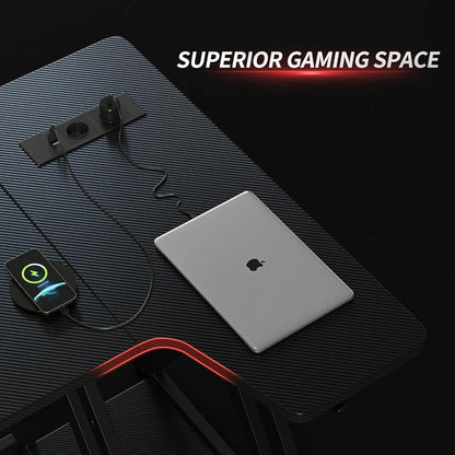 Gaming Computertisch LED-Leuchten Ablagefächern 100 cm Eckschreibtisch