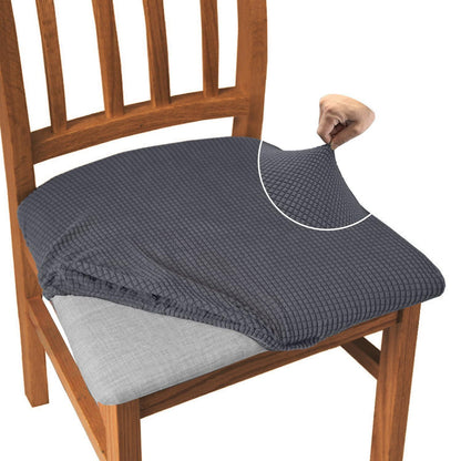 Esszimmerstuhl-Bezüge Set 6, Grau – Stretch Sitzbezüge für Stühle