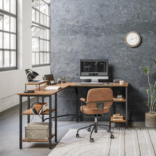 L-förmiger Computertisch 128x128 cm Industrial