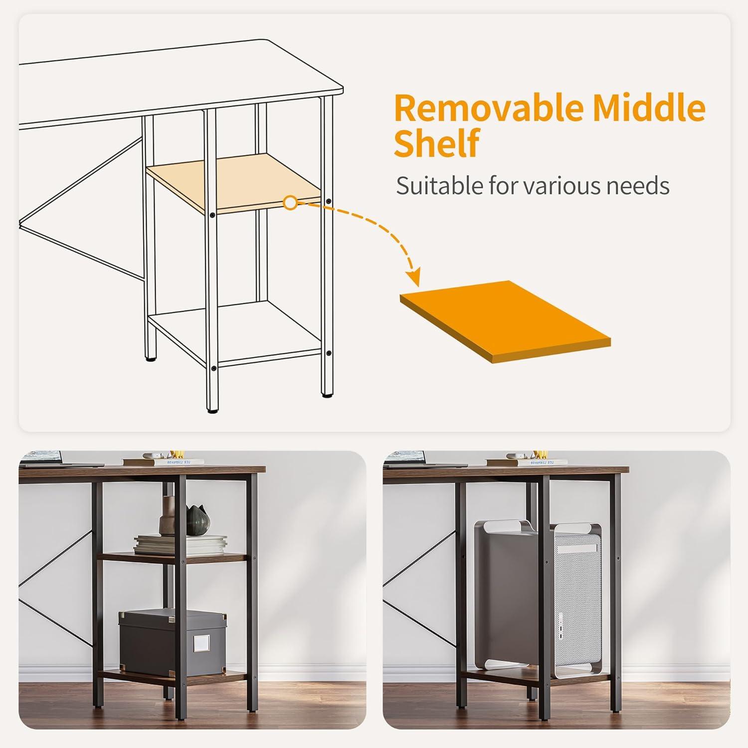 L-förmiger Computertisch 128x128 cm Industrial Eckschreibtisch