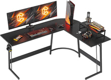 Gaming Eckschreibtisch L-Form 150x120 cm mit Monitorständer Schwarz