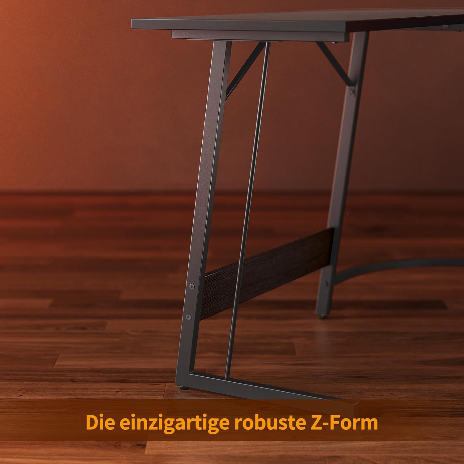 Gaming Eckschreibtisch L-Form 150x120 cm Schwarz mit Monitorständer