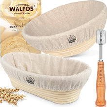 Gärkorb Brotbacken Set Rattan Bäckermesser 23cm Oval 25cm