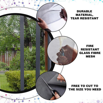 Fiberglas Fliegengitter Meterware 90x220cm mit Fensterputzbürste